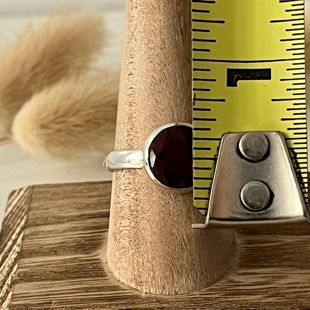 Solid 925 Sterling Silver Ruby Gemstone Ring Size… - image 4